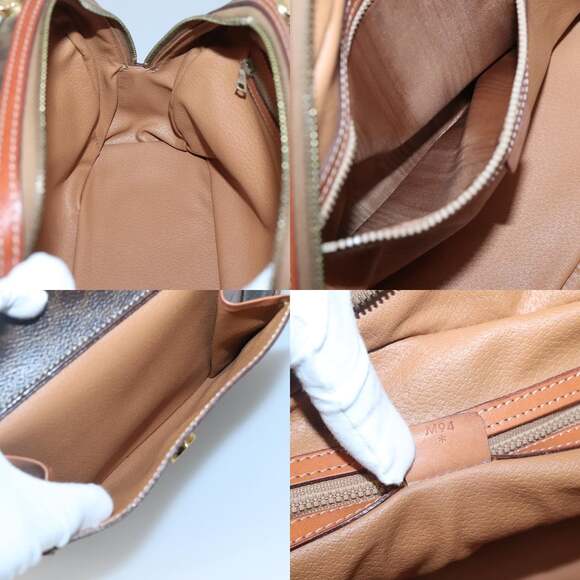 CELINE Macadam Canvas Hand Bag Pvc Leather Brown Gold - Picture 12 of 12